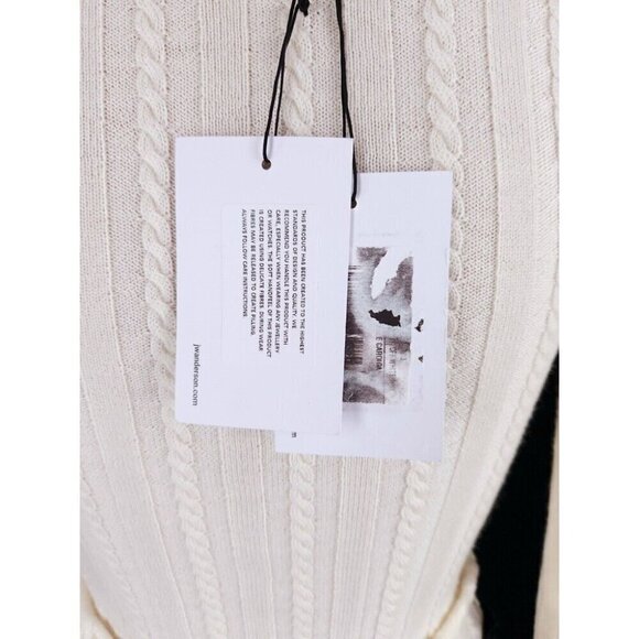 JW Anderson Ruffle-Detail Knitted Cardigan XXS Womens Off-White Pink NWT - Picture 9 of 16